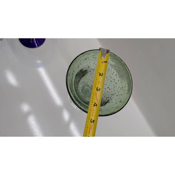 Artland Green Glass Handblown Goblet Bubble Design - Picture 11 of 11